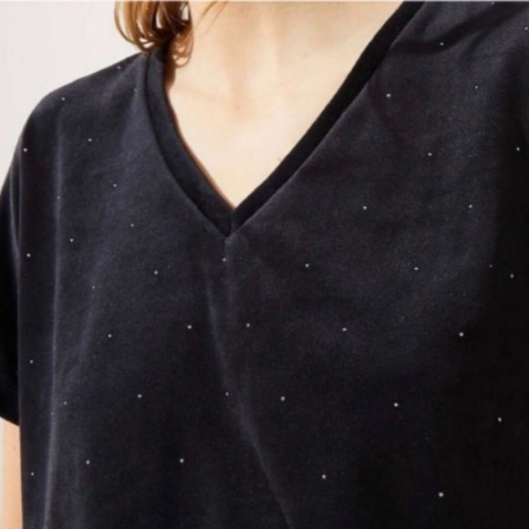 Loft Plus Velvet Top V-Neck Studded Size 24/26 - Picture 2 of 5